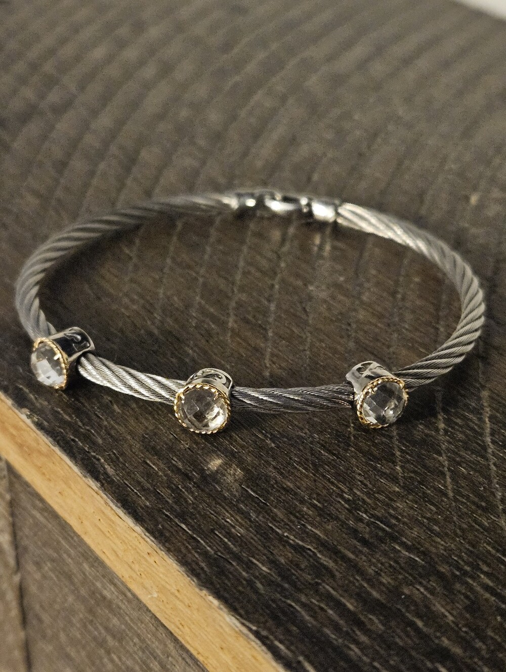 Charriol 18K Gold & Stainless Steel Two-tone Cable Bangle Bracelet
